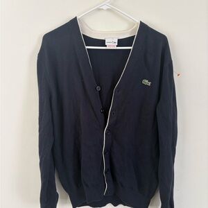 Lacoste Navy Cardigan Sweater